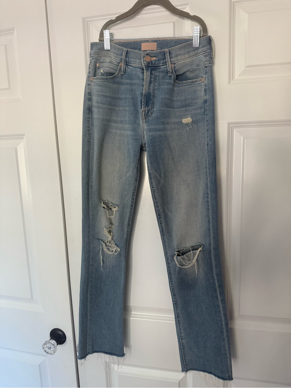 MOTHER the mid rise dazzler ankle fray size 25